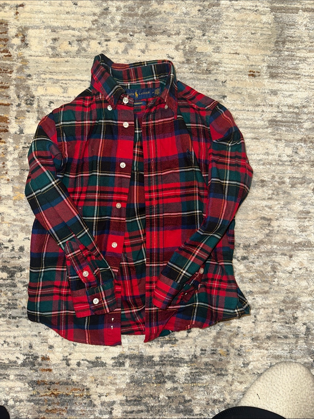 Polo by Ralph Lauren Red and Green Plaid Button-Down Shirt